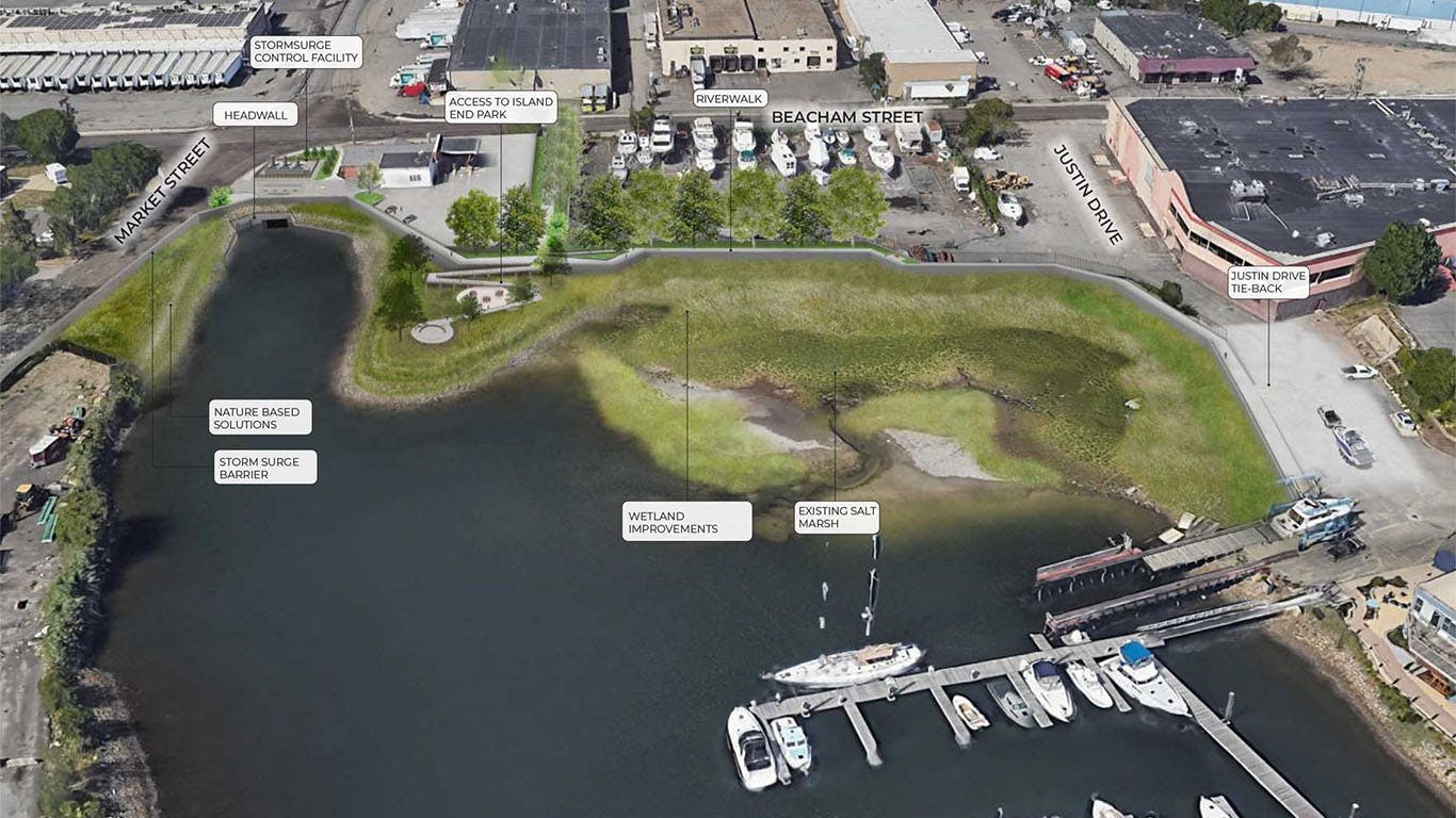Project Rendering - Chelsea Project Components Viewed from the Island End River Source: Weston & Sampson, Inc., 2023