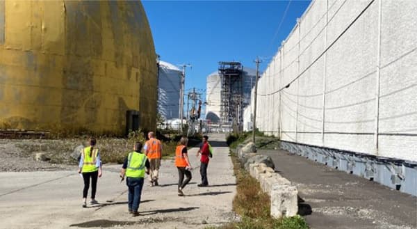 Group on a site walk getting first hand experience.